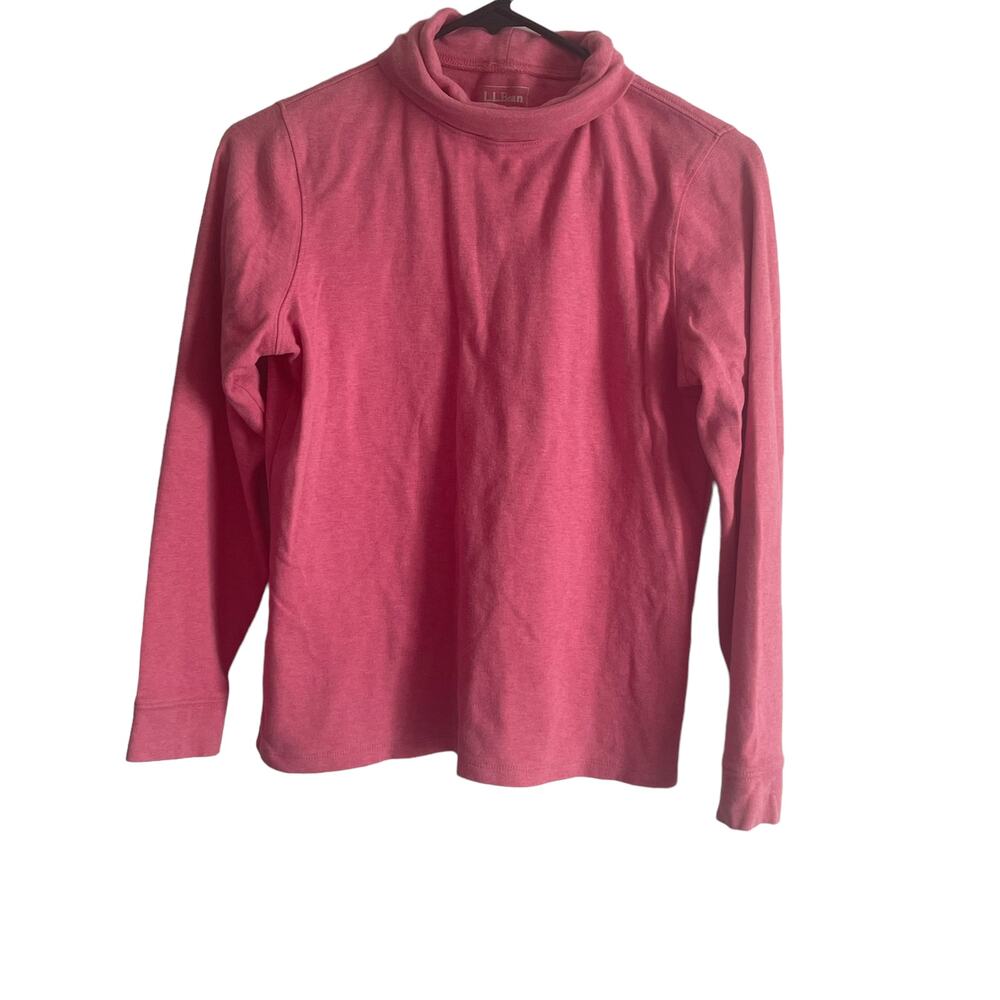 L.L. Bean Size Small Pink Cotton Minimalist Turtle Neck Sweater‎